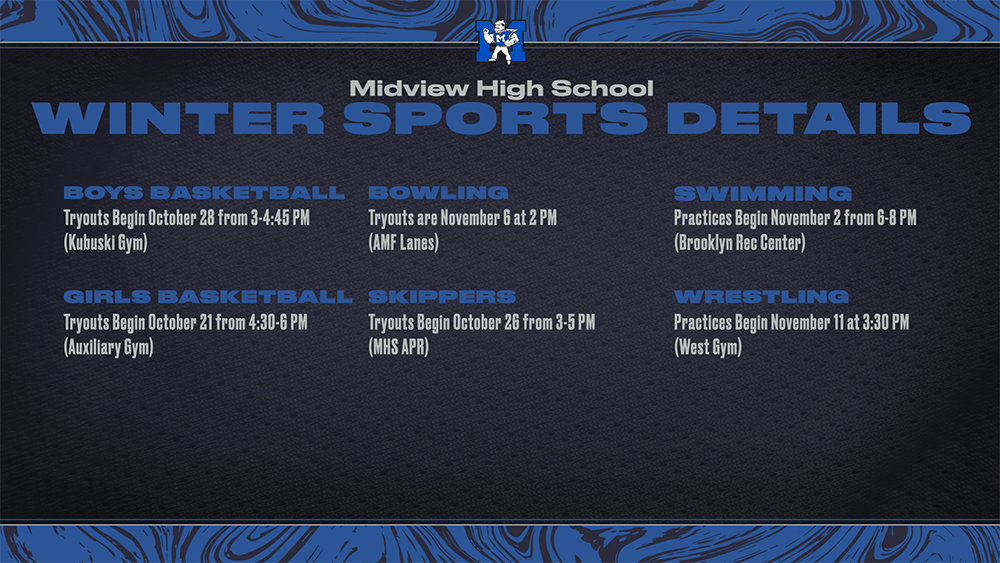 Midview HS Winter Sports Begin October 21