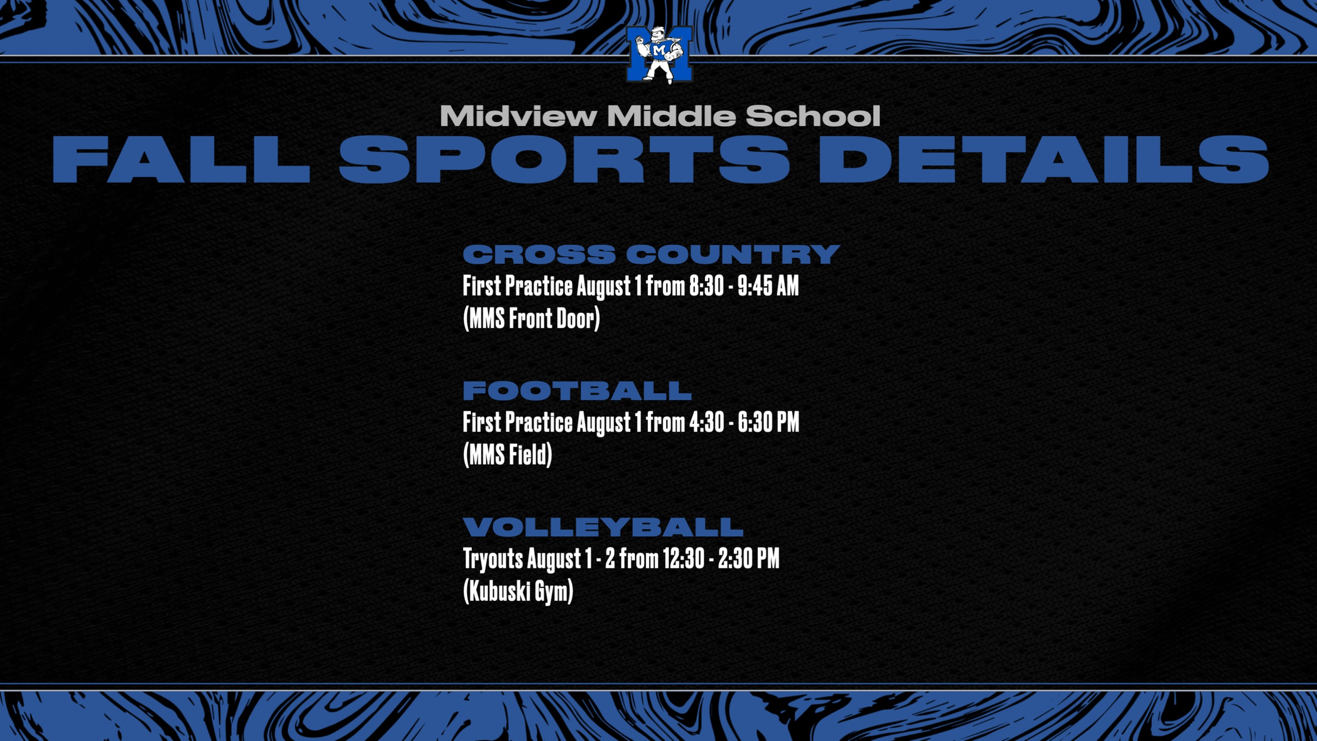 MMS Fall Sports Tryout and Practice Information