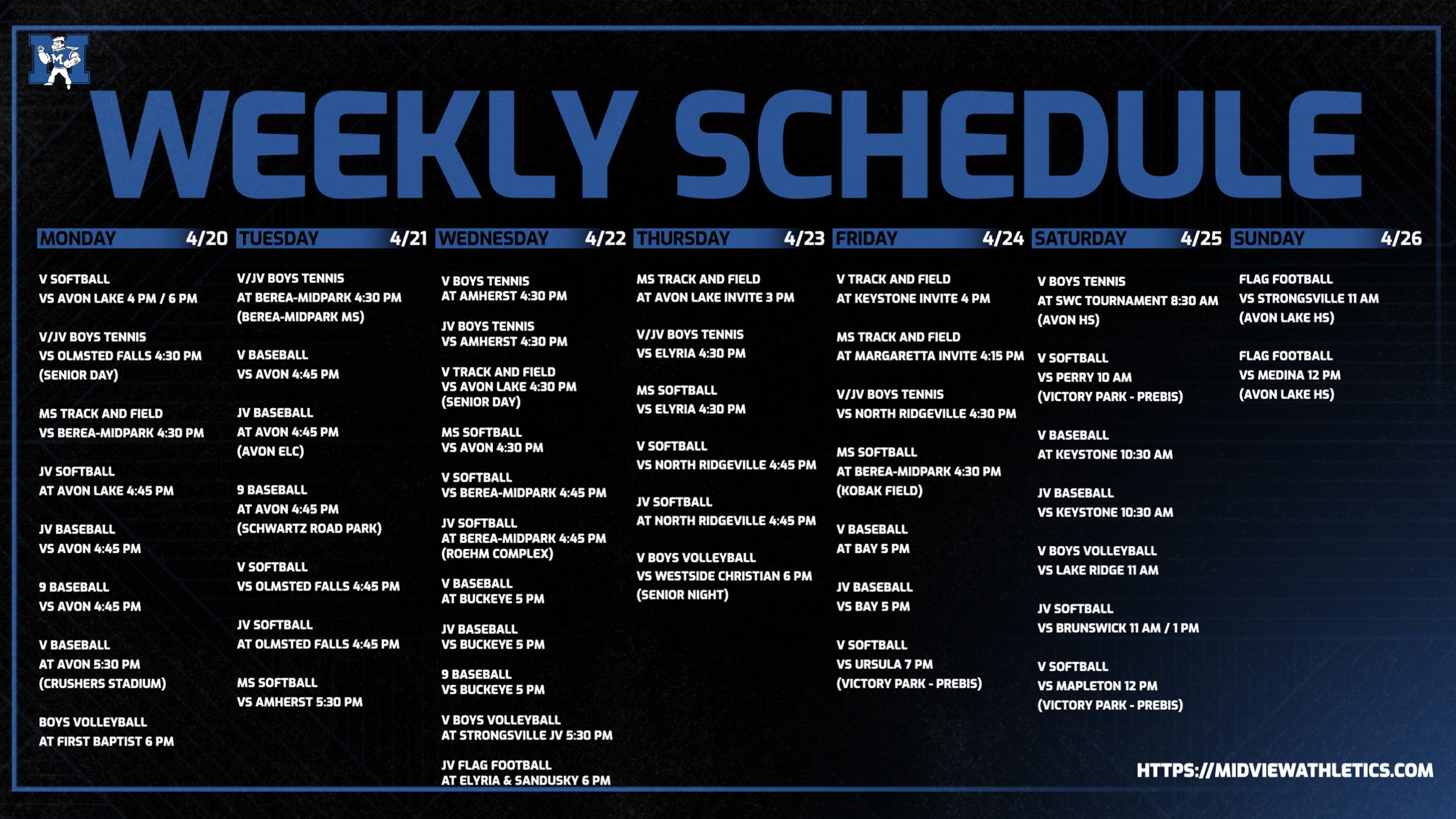 This Week in Athletics - April 20 - 26