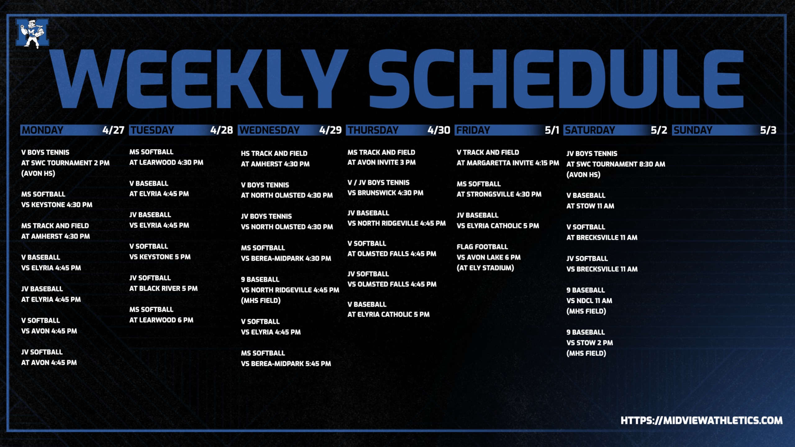 This Week in Athletics - April 27 - May 3