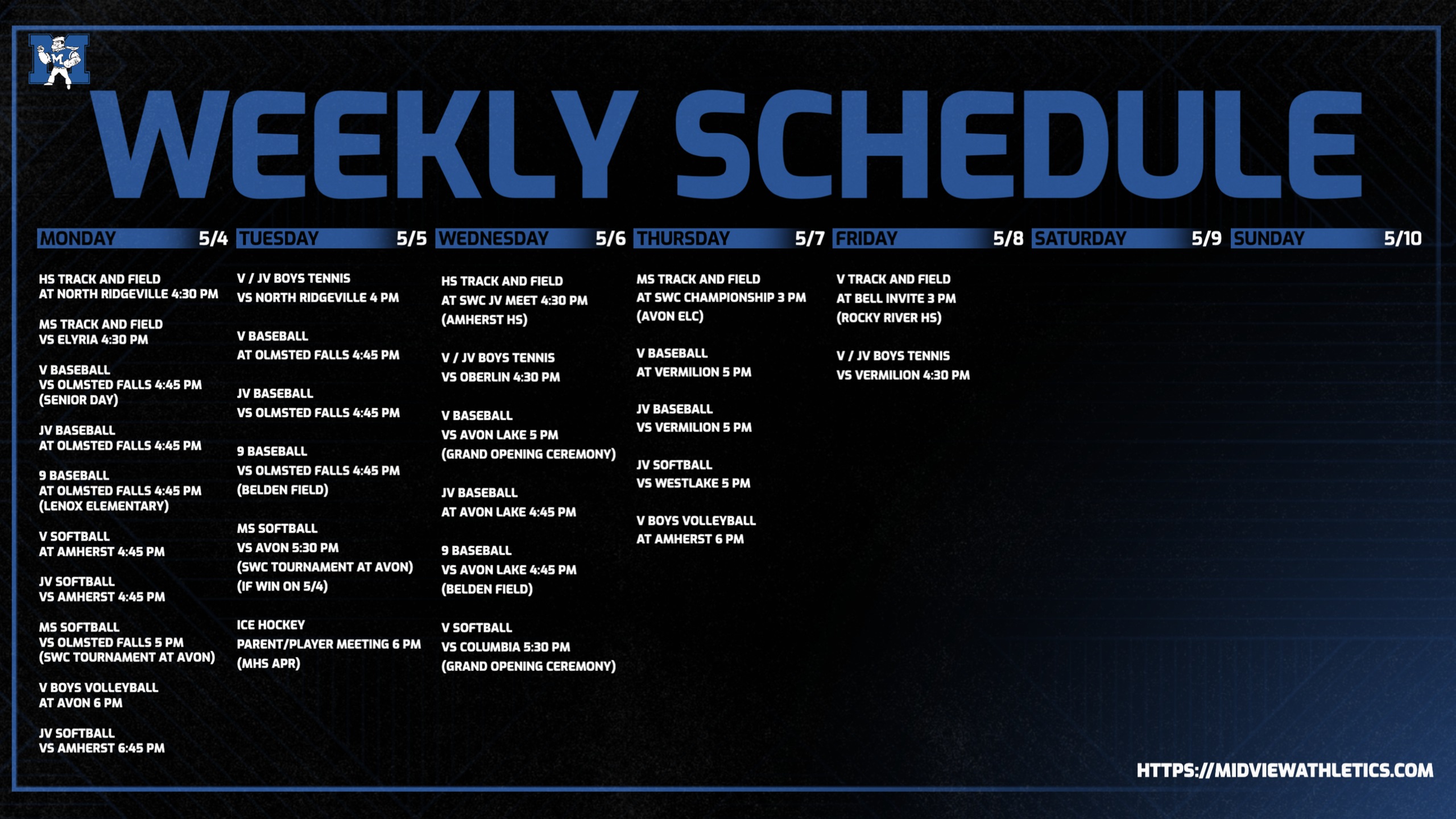 This Week in Athletics - May 4 - 10