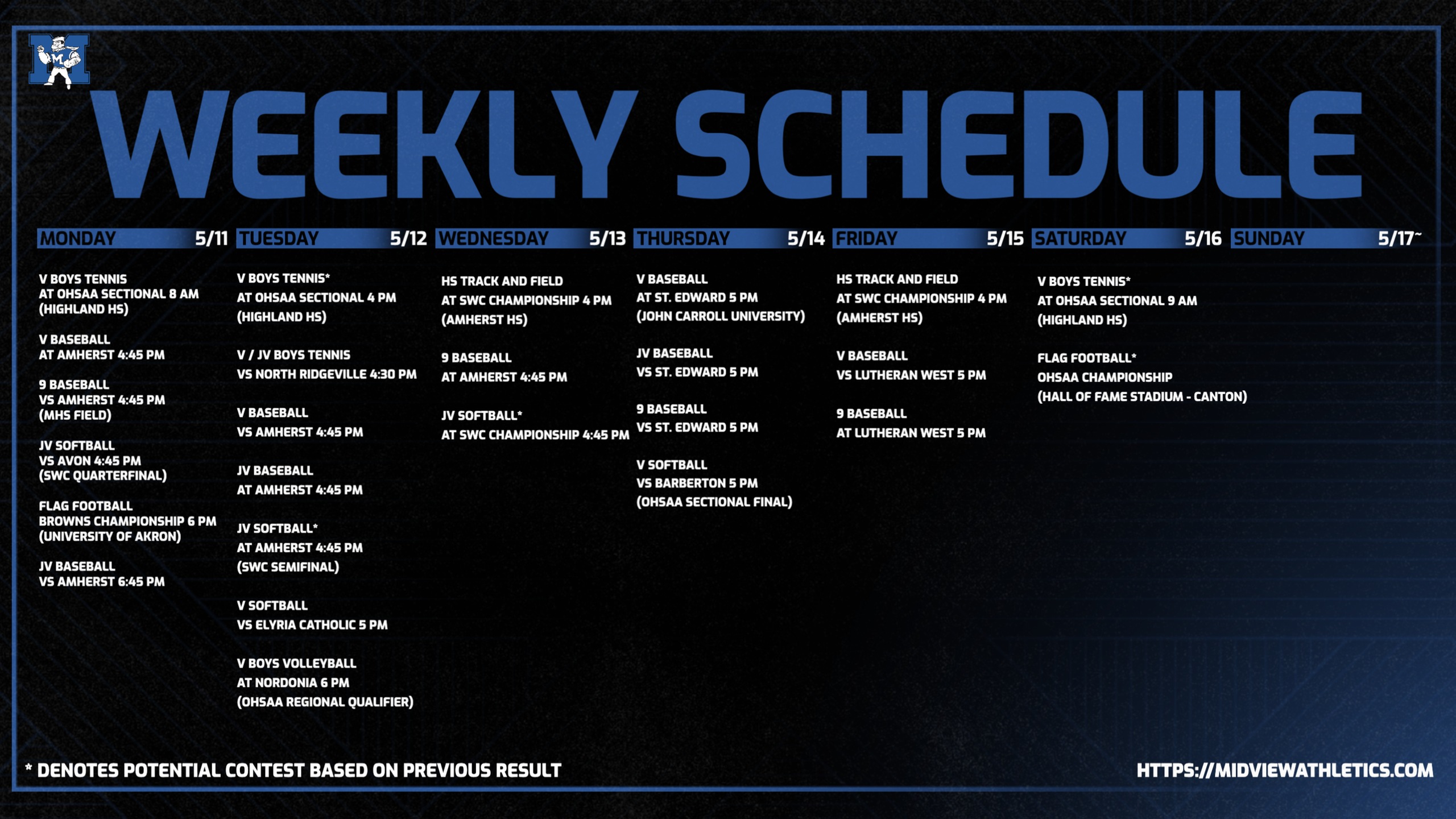 This Week in Athletics - May 11 - 17