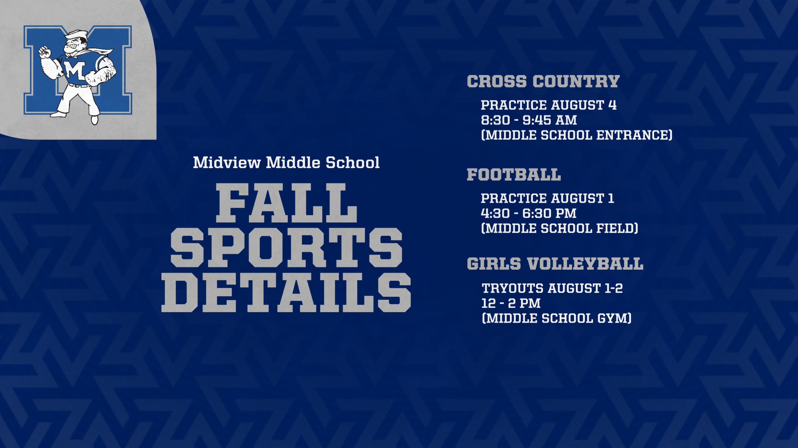MMS Fall Sports Tryout and Practice Information
