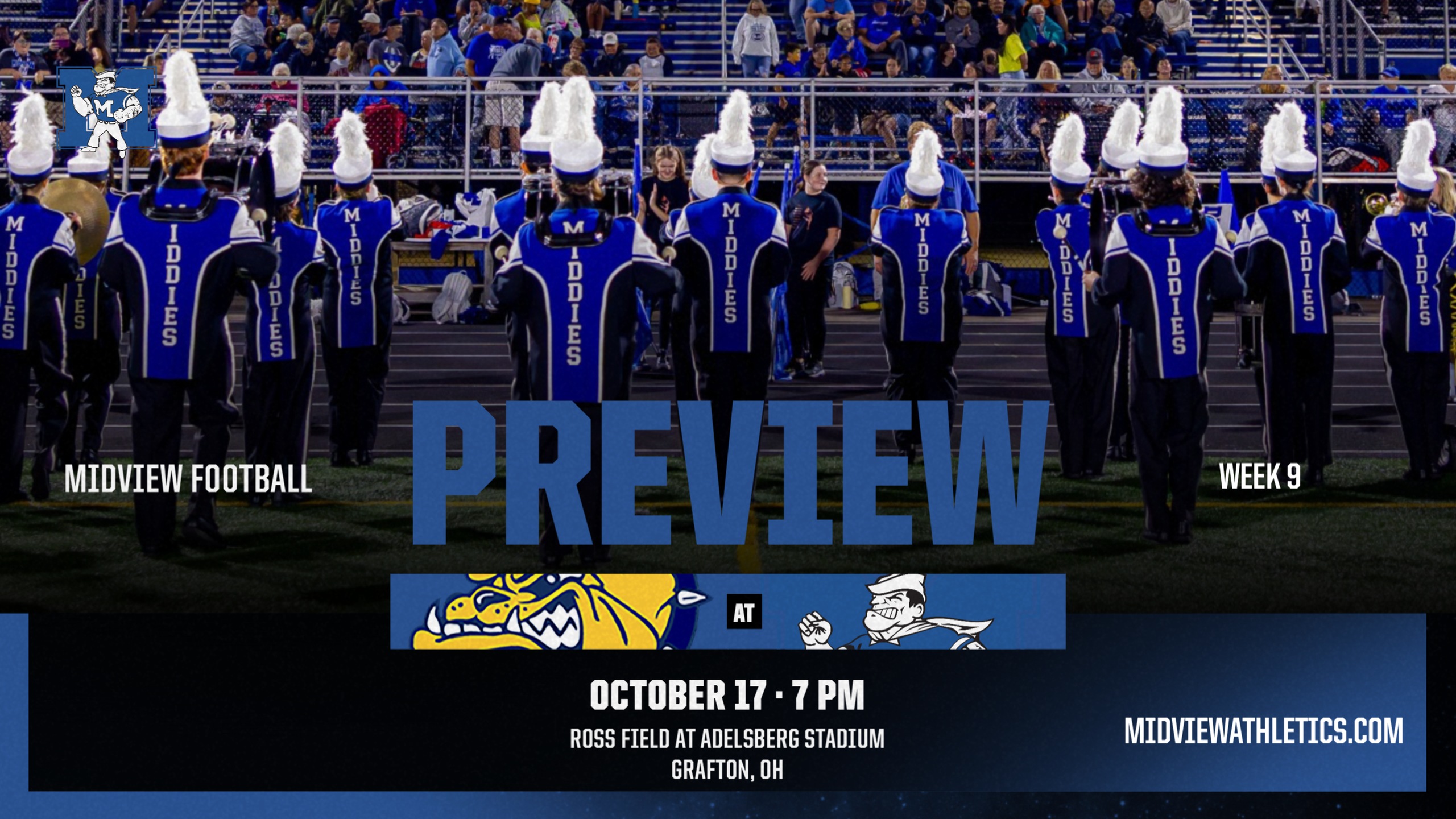 Midview Football to welcome Olmsted Falls for Senior Night on October 17