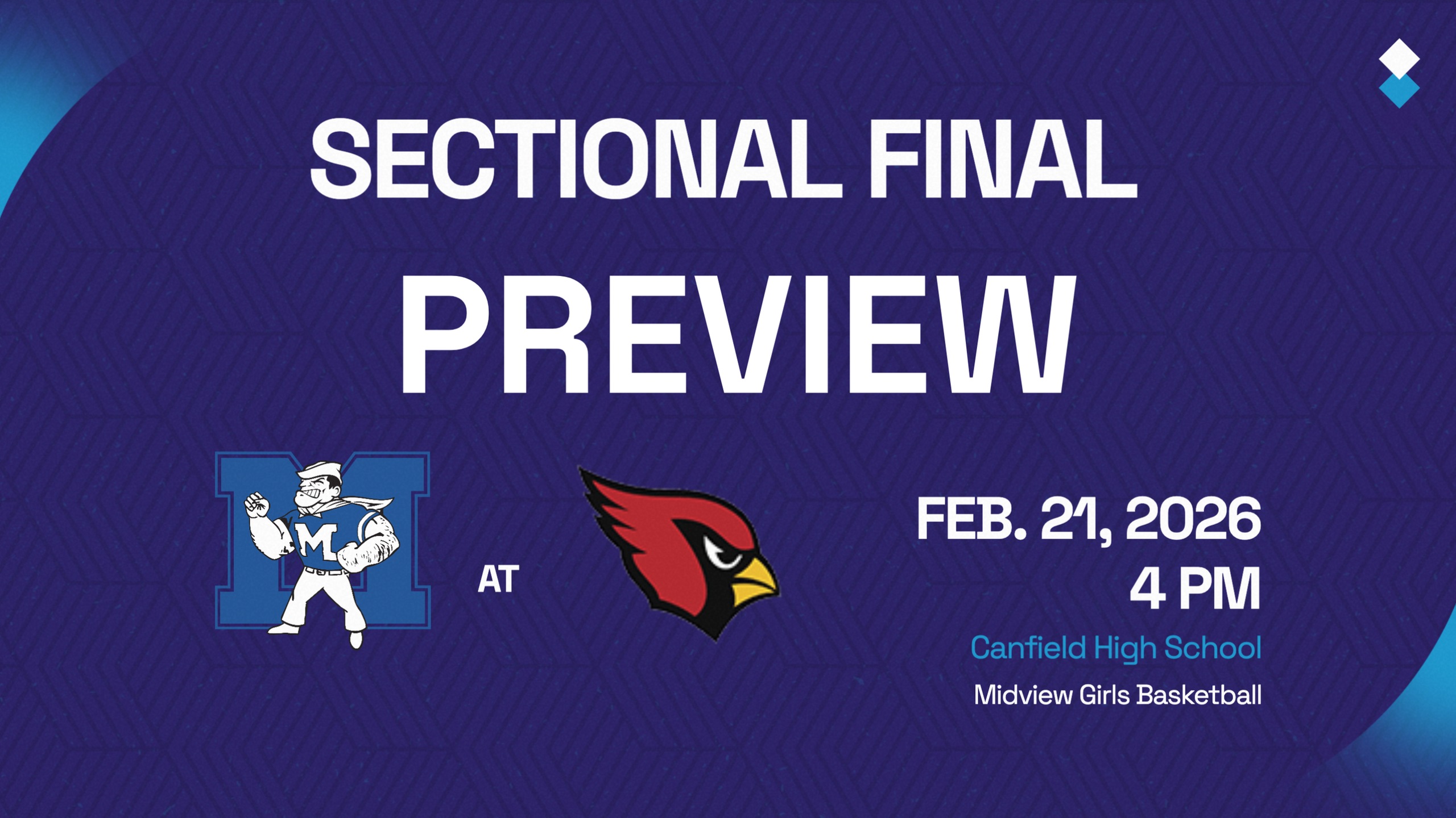 Midview Girls Basketball to visit Canfield for OHSAA Sectional Final on February 21
